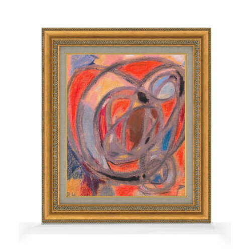 Rakuten - 【油絵 直筆仕上げ】ヘルツェル　作曲 F8 【額入り】 絵画 販売 8号 油彩 抽象画 602×528mm 複製画 送料無料 プレゼント ギフト 開店祝い 開業祝い 退職祝い 新築祝い リビング 玄関 モダン アートフレーム 壁掛け