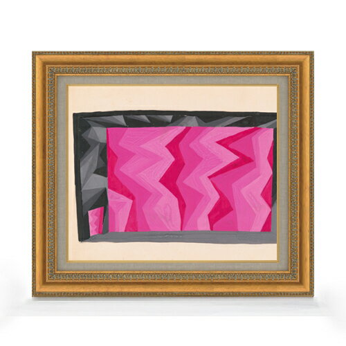 【油絵 直筆仕上げ】ライス 黒フレームのプロセニアムと大胆な色彩装置の劇場デザイン F8 【額入り】 絵画 販売 8号 油彩 抽象画 602×528mm 複製画 送料無料 プレゼント ギフト 開店祝い 開業祝い 退職祝い 新築祝い リビング 玄関 モダン アートフレーム 壁掛け