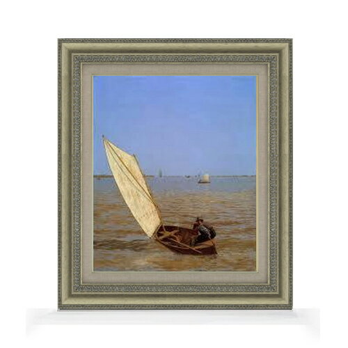 【油絵 直筆仕上げ】トマス・エイキンズ Starting Out after Rail F8 【額入り】 絵画 販売 8号 油彩 風景画 602×528mm 複製画 送料無料 プレゼント ギフト 開店祝い 開業祝い 退職祝い 新築祝い リビング 玄関 モダン アートフレーム 壁掛け