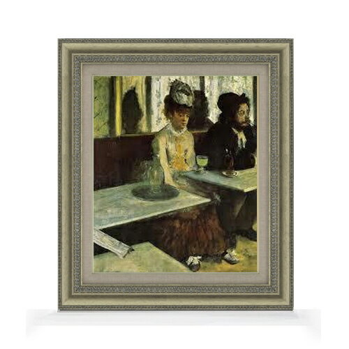 Rakuten - 【油絵 直筆仕上げ】ドガ カフェにて F8 【額入り】 絵画 販売 8号 油彩 風景画 602×528mm 複製画 送料無料 プレゼント ギフト 開店祝い 開業祝い 退職祝い 新築祝い リビング 玄関 モダン アートフレーム 壁掛け