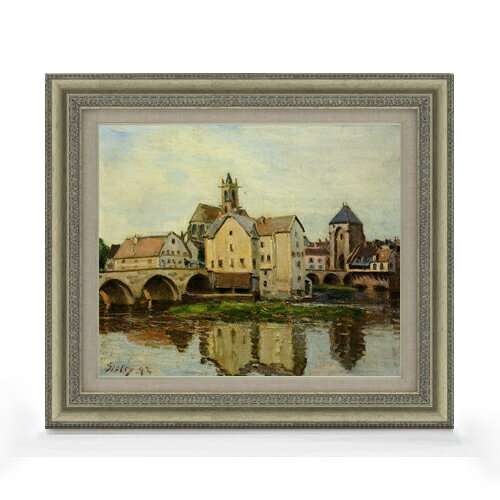 【油絵 直筆仕上げ】シスレー Moret-sur-Loing, Morning F8 【額入り】 絵画 販売 8号 油彩 風景画 602..