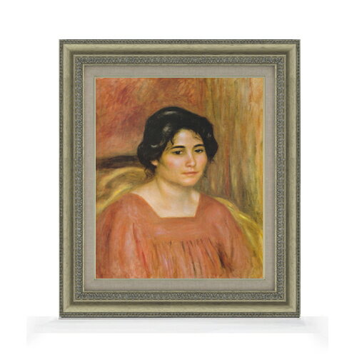 【油絵 直筆仕上げ】ルノワール 赤いブラウスを着たカブリエル F8 【額入り】 絵画 販売 8号 油彩 風景画 602×528mm 複製画 送料無料 プレゼント ギフト 開店祝い 開業祝い 退職祝い 新築祝い リビング 玄関 モダン アートフレーム 壁掛け