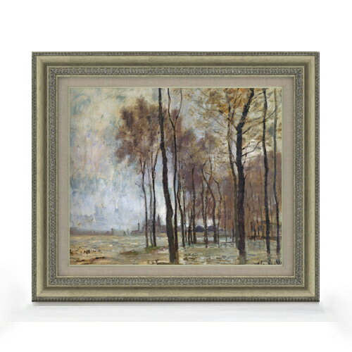 絵自体（キャンバス）の大きさ　455×380mm 表面アクリル透明保護板　額縁吊り紐　付属 ※一部在庫商品は早期出荷可能の場合がございます。 お急ぎに際は別途Eメールにてお問い合わせください。 お問い合わせメールアドレス 　shopmaster@artrest.jp 【留意事項】 ※注文個数によりお届け日が変わることがあります。 ※直筆仕上げ商品のため色彩が若干異なる場合がございますので 予めご了承くださいませ。 絵画 販売 インテリア 油絵 油彩 壁掛け 複製画 風景画 ゴッホ モネ ルノワール その他 静物画 肖像画 アート プレゼント 開業祝い 退職祝い 新築祝い 玄関 リビングアート 風水 縁起 フレーム 贈り物クロード・モネ アルジャントゥイユの洪水