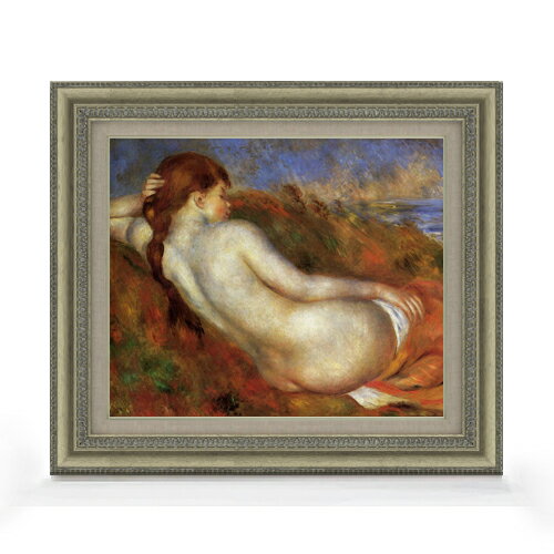 Rakuten - 【油絵 直筆仕上げ】ルノワール 寄りかかる裸婦像(2) F8 【額入り】 絵画 販売 8号 油彩 風景画 602×528mm 複製画 送料無料 プレゼント ギフト 開店祝い 開業祝い 退職祝い 新築祝い リビング 玄関 モダン アートフレーム 壁掛け
