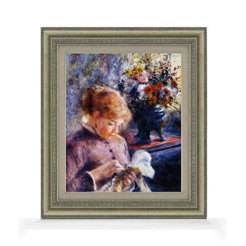 【油絵 直筆仕上げ】ルノワール 身支度する少女 F8 【額入り】 絵画 販売 8号 油彩 風景画 602×528mm 複製画 送料無料 プレゼント ギフト 開店祝い 開業祝い 退職祝い 新築祝い リビング 玄関 モダン アートフレーム 壁掛け ラッピング可 油彩
