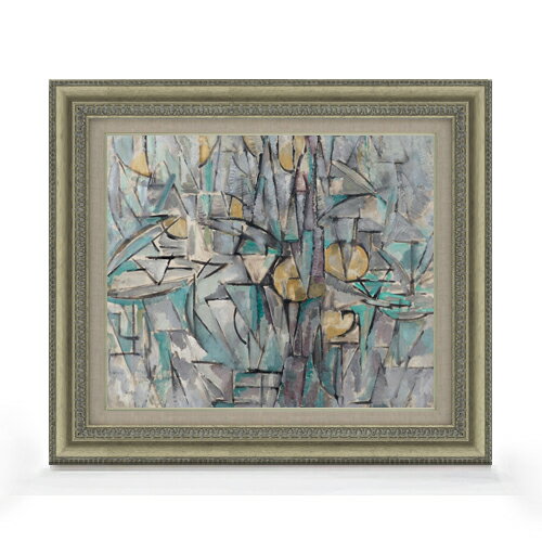 【油絵 直筆仕上げ】ピート・モンドリアン Composition X F8 【額入り】 絵画 販売 8号 油彩 抽象画 602×528mm 複製画 送料無料 プレゼント ギフト 開店祝い 開業祝い 退職祝い 新築祝い リビング 玄関 モダン アートフレーム 壁掛け