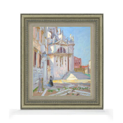 【油絵 直筆仕上げ】フランシス・カデル Santa Maria della Salute, Venice F8 【額入り】 絵画 販売 8号 油彩 抽象画 602×528mm 複製画 送料無料 プレゼント ギフト 開店祝い 開業祝い 退職祝い 新築祝い リビング 玄関 モダン アートフレーム 壁掛け