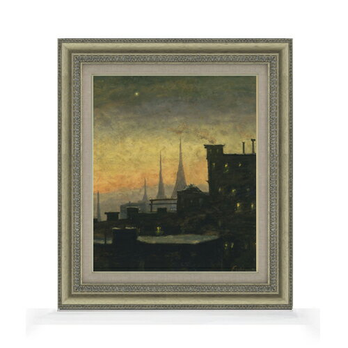 Rakuten - 【油絵 直筆仕上げ】ルイ・エイルシェミウス New York Roof Tops F8 【額入り】 絵画 販売 8号 油彩 抽象画 602×528mm 複製画 送料無料 プレゼント ギフト 開店祝い 開業祝い 退職祝い 新築祝い リビング 玄関 モダン アートフレーム 壁掛け