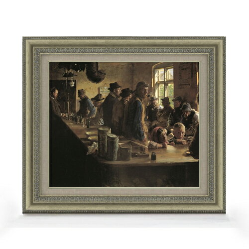 【油絵 直筆仕上げ】クロイヤー A the victualler's when there is no fishing F8 【額入り】 絵画 販..