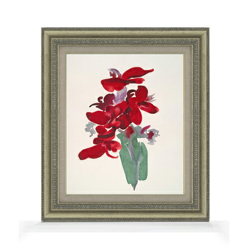 【油絵 直筆仕上げ】オキーフ レッドカンナ F8 【額入り】 絵画 販売 8号 油彩 抽象画 602×528mm 複製画 送料無料 プレゼント ギフト 開店祝い 開業祝い 退職祝い 新築祝い リビング 玄関 モダン アートフレーム 壁掛け