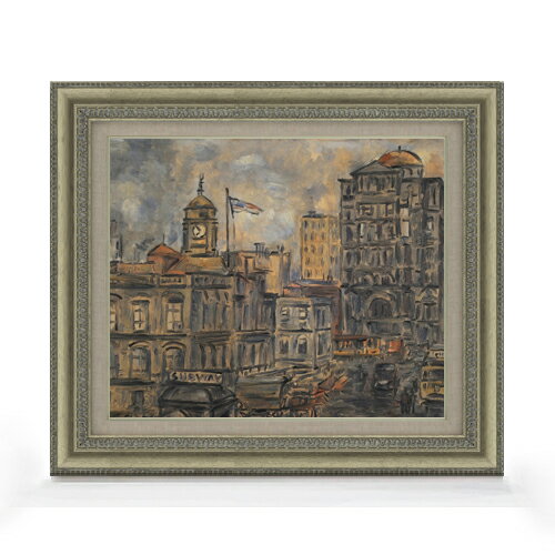 抽象畫 - 【油絵 直筆仕上げ】ガルシア 市庁舎 F8 【額入り】 絵画 販売 8号 油彩 抽象画 602×528mm 複製画 送料無料 プレゼント ギフト 開店祝い 開業祝い 退職祝い 新築祝い リビング 玄関 モダン アートフレーム 壁掛け