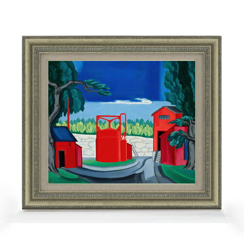 Rakuten - 【油絵 直筆仕上げ】ブルームナー パゴダ F8 【額入り】 絵画 販売 8号 油彩 抽象画 602×528mm 複製画 送料無料 プレゼント ギフト 開店祝い 開業祝い 退職祝い 新築祝い リビング 玄関 モダン アートフレーム 壁掛け