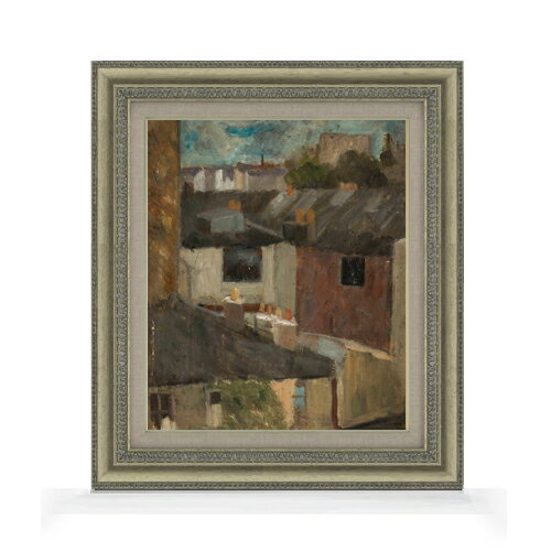 【油絵 直筆仕上げ】マコフスキ 作業室の窓からの眺め F8 【額入り】 絵画 販売 8号 油彩 抽象画 602×528mm 複製画 送料無料 プレゼント ギフト 開店祝い 開業祝い 退職祝い 新築祝い リビング 玄関 モダン アートフレーム 壁掛け