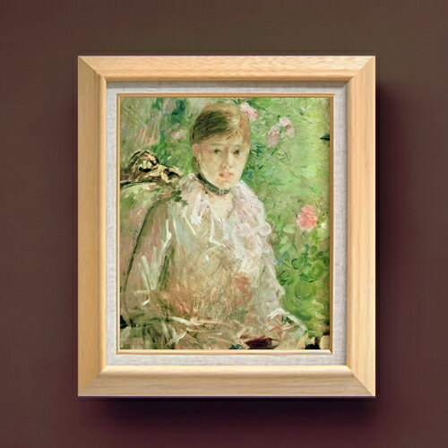 樂天商城 - 【油絵 直筆仕上げ】ベルト・モリゾ 窓の若い女性 F8 【額入り】 絵画 販売 8号 油彩 風景画 600×526mm 複製画 送料無料 プレゼント ギフト 開店祝い 開業祝い 退職祝い 新築祝い リビング 玄関 モダン アートフレーム 壁掛け