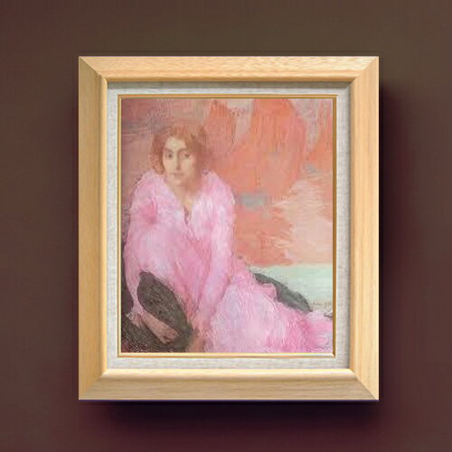 Rakuten - 【油絵 直筆仕上げ】アマン・ジャン ピンクのドレス F8 【額入り】 絵画 販売 8号 油彩 風景画 600×526mm 複製画 送料無料 プレゼント ギフト 開店祝い 開業祝い 退職祝い 新築祝い リビング 玄関 モダン アートフレーム 壁掛け