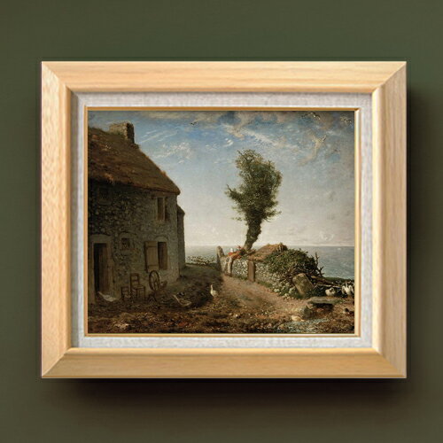樂天商城 - 【油絵 直筆仕上げ】ミレー グリュシーの村はずれ F8 【額入り】 絵画 販売 8号 油彩 風景画 600×526mm 複製画 送料無料 プレゼント ギフト 開店祝い 開業祝い 退職祝い 新築祝い リビング 玄関 モダン アートフレーム 壁掛け