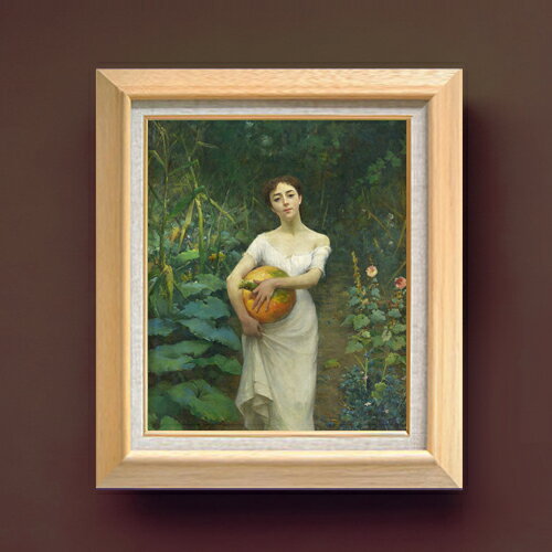 【油絵 直筆仕上げ】ファウストゾナロ Young Girl Carrying a Pumpkin F8 【額入り】 絵画 販売 8号 油彩 人物画 600×526mm 複製画 送料無料 プレゼント ギフト 開店祝い 開業祝い 退職祝い 新築祝い リビング 玄関 モダン アートフレーム 壁掛け