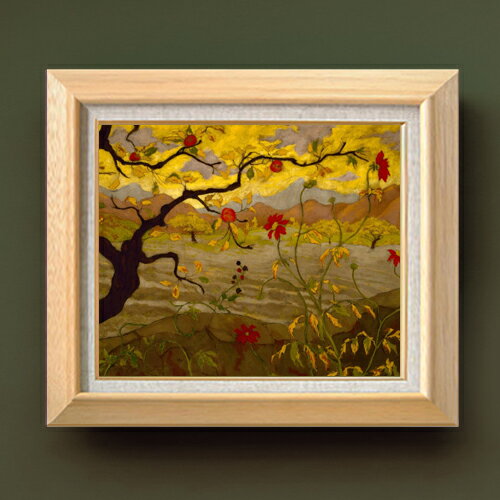 Rakuten - 【油絵 直筆仕上げ】ポール・ランソン Apple Tree with Red Fruit F8 【額入り】 絵画 販売 8号 油彩 風景画 600×526mm 複製画 送料無料 プレゼント ギフト 開店祝い 開業祝い 退職祝い 新築祝い リビング 玄関 モダン アートフレーム 壁掛け