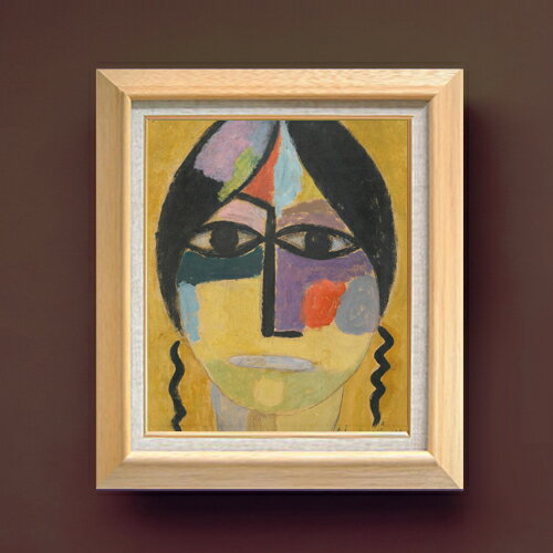 Rakuten - 【油絵 直筆仕上げ】ヤウレンスキー コップフ;ラーベンフリューゲル4 F8 【額入り】 絵画 販売 8号 油彩 抽象画 600×526mm 複製画 送料無料 プレゼント ギフト 開店祝い 開業祝い 退職祝い 新築祝い リビング 玄関 モダン アートフレーム 壁掛け