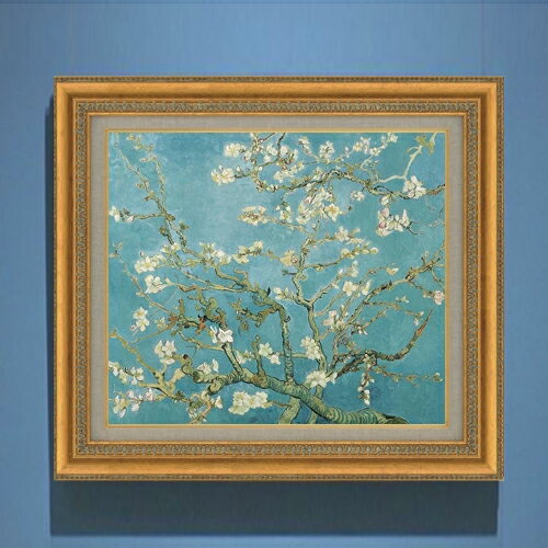 【油絵 直筆仕上げ】ゴッホ 花咲くアーモンドの木の枝 F10 【額入り】 絵画 販売 10号 油彩 静物画 677×603mm 複製画 送料無料 プレゼント ギ...