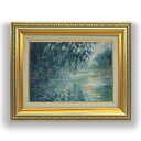 【油絵 直筆仕上げ】クロード・モネ セーヌ河の朝、雨 F4 【額入り】 絵画 販売 4号 油彩 風景画 477×387mm 複製画 送料無料 プレゼント ギフト...