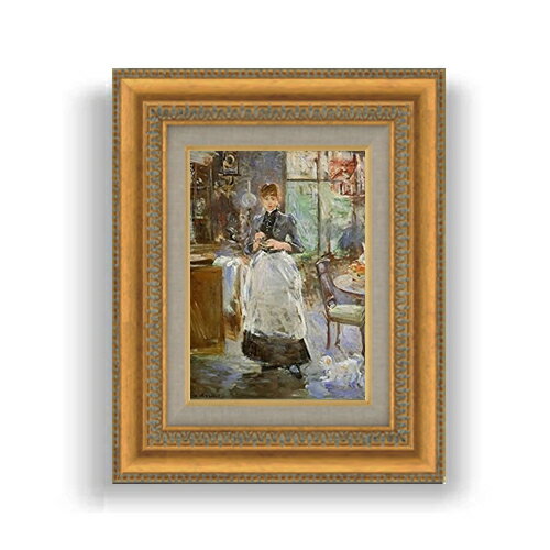 乐天商城 - 【油絵 直筆仕上げ】ベルト・モリゾ ダイニングルーム SMサイズ 額入り 油絵直筆仕様げ 372×303mm 額縁ガラス板 ｜ 絵画 アート インテリア 壁掛け複製画