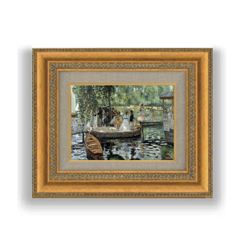 【油絵 直筆仕上げ】ルノワール La Grenouillre SMサイズ 額入り 油絵直筆仕様げ 372×303mm 額縁ガラス..