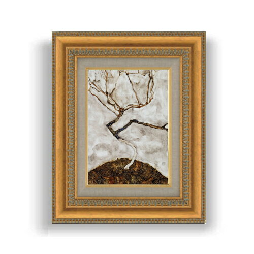 【油絵 直筆仕上げ】エゴン・シーレ Small Tree in Late Autumn SMサイズ 額入り 油絵直筆仕様げ 372×3..