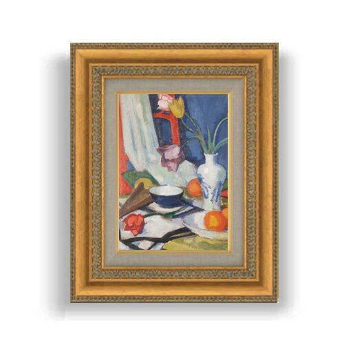 【油絵 直筆仕上げ】サミュエル・ペプロー Still Life with Tulips and Oranges SMサイズ 額入り 油絵直筆仕様げ 372×303mm 額縁ガラス板 ｜ 絵画 アート インテリア 壁掛け複製画