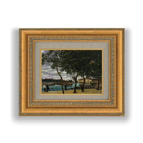 【油絵 直筆仕上げ】ギヨマン View of the Seine, Paris SMサイズ 額入り 油絵直筆仕様げ 372×303mm 額縁ガラス板 ｜ 絵画 アート インテリア 壁掛け複製画