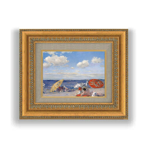 チェイス At the Seaside SMサイズ 額入り 油絵直筆仕様げ 372×303mm 額縁ガラス板 ｜ 絵画 アート インテリア 壁掛け複製画