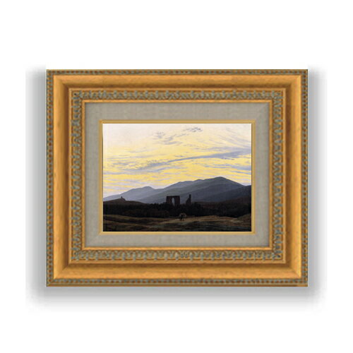 【油絵 直筆仕上げ】フリードリヒ Ruin of Eldena in the Giant Mountains SMサイズ 額入り 油絵直筆仕..