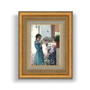 【油絵 直筆仕上げ】ルシニョール The girl with carnation SMサイズ 額入り 油絵直筆仕様げ 372×303mm 額縁ガラス板 | 絵画...