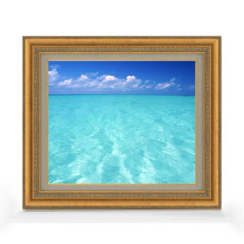 Rakuten - 【油絵 直筆仕上げ】blue on blue F8サイズ 額入り 【キャンバス・アクリル/額入り】 油彩 風景画 オリジナル風景画アート 風水画 602×528mm 複製画 送料無料 プレゼント ギフト 開店祝い 開業祝い 退職祝い 新築祝い リビング 玄関 モダン アートフレーム 壁掛け