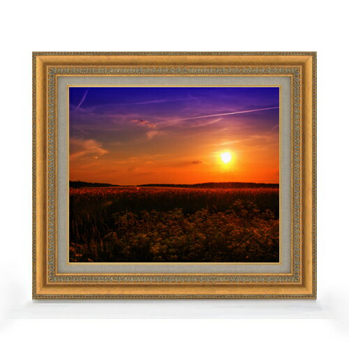 Nature, Landscape - 【油絵 直筆仕上げ】ランドユ-夜の光- F8サイズ 額入り 【キャンバス・アクリル/額入り】 油彩 風景画 オリジナルインテリア絵画 風水画 602×528mm 複製画 送料無料 プレゼント ギフト 開店祝い 開業祝い 退職祝い 新築祝い リビング 玄関 モダン アートフレーム 壁掛け