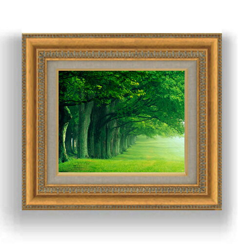 【油絵 直筆仕上げ】the green woods　 F3サイズ 額入り　【キャンバス・額縁】　油彩　風景画　オリジ..