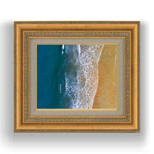 【油絵 直筆仕上げ】海岸 F3サイズ 額入り 【キャンバス・額縁】 油彩 風景画 オリジナルインテリア絵画 風水画 422×370mm 複製画 送料無料 プレゼント ギフト 開店祝い 開業祝い 退職祝い 新築祝い リビング 玄関 モダン 壁掛け