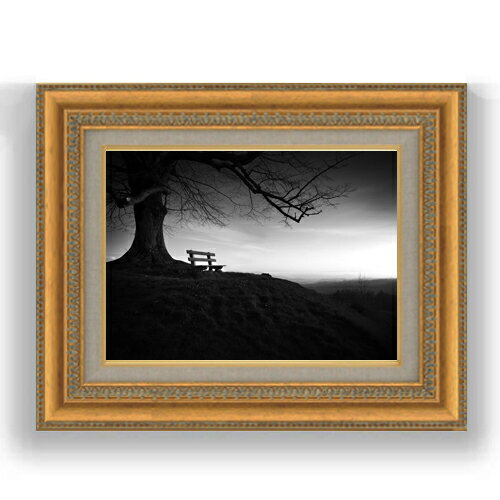 【油絵 直筆仕上げ】ツリーベンチ F4サイズ 額入り 【キャンバス・額縁】 油彩 風景画 オリジナルインテリア絵画 風水画 481×391mm 複製画 送料無料 プレゼント ギフト 開店祝い 開業祝い 退職祝い 新築祝い リビング 玄関 モダン アートフレーム 壁掛け
