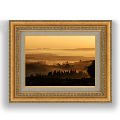 【油絵 直筆仕上げ】夕暮れ、ブロックラントより F4サイズ 額入り 【キャンバス・額縁】 油彩 風景画 ..