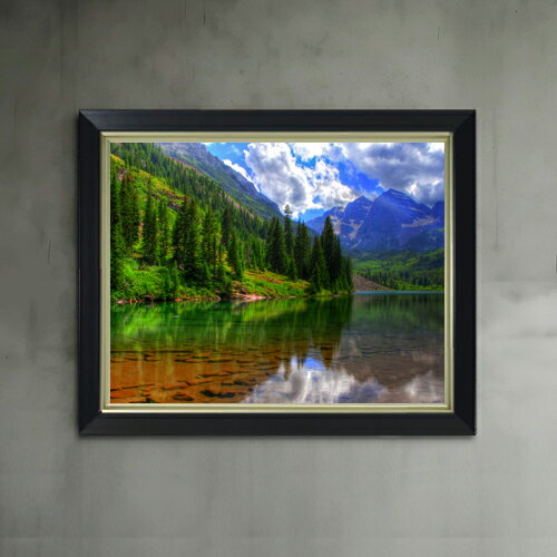 樂天商城 - 【油絵 直筆仕上げ】ニュンブルクの畔 F6サイズ 額入り 【アップグレードフレーム】 油彩 風景画 オリジナルインテリア絵画 風水画 476×384mm 複製画 送料無料 プレゼント ギフト 開店祝い 開業祝い 退職祝い 新築祝い リビング 玄関