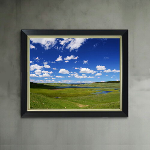 Rakuten - 【油絵 直筆仕上げ】バレー フィールド F6サイズ 額入り 【アップグレードフレーム】 油彩 風景画 オリジナルインテリア絵画 風水画 476×384mm 複製画 送料無料 プレゼント ギフト 開店祝い 開業祝い 退職祝い 新築祝い リビング 玄関