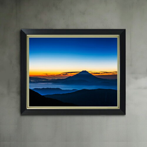 Rakuten - 【油絵 直筆仕上げ】富士山 -麓の明かり- F6サイズ 額入り 【アップグレードフレーム】 油彩 風景画 オリジナルインテリア絵画 風水画 476×384mm 複製画 送料無料 プレゼント ギフト 開店祝い 開業祝い 退職祝い 新築祝い リビング 玄関