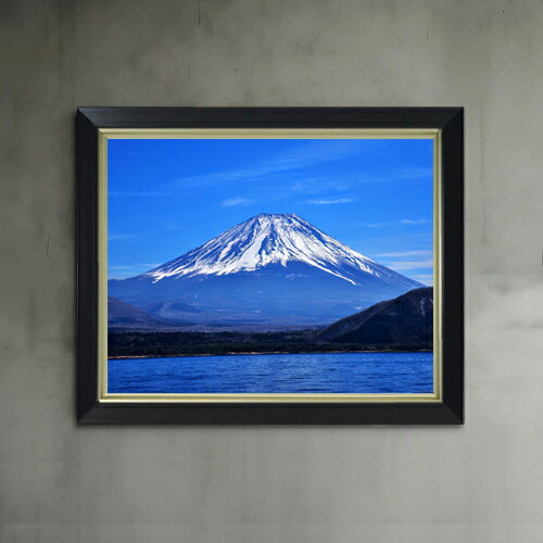 Rakuten - 【油絵 直筆仕上げ】富士山-初雪- F6サイズ 額入り 【アップグレードフレーム】 油彩 風景画 オリジナルインテリア絵画 風水画 476×384mm 複製画 送料無料 プレゼント ギフト 開店祝い 開業祝い 退職祝い 新築祝い リビング 玄関