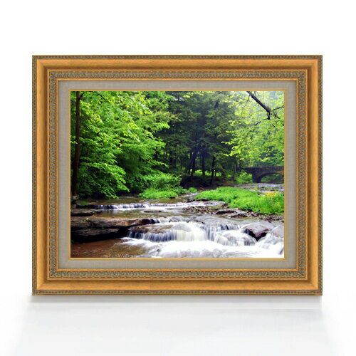 【油絵 直筆仕上げ】清流-夏- F6サイズ 額入り 【キャンバス・アクリル/額入り】 油彩 風景画 オリジナ..