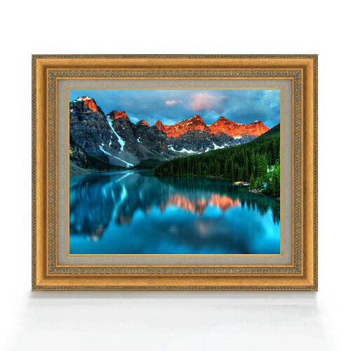 絵自体（キャンバス）の大きさ　410×318mm 【お届け日数】 ご注文日から　8-12日以内　に到着いたします。 ※一部在庫商品は早期出荷可能の場合がございます。 お急ぎに際は別途Eメールにてお問い合わせください。 お問い合わせメールアドレス 　shopmaster@artrest.jp 【留意事項】 ※注文個数によりお届け日が変わることがあります。 ※直筆仕上げ商品のため色彩が若干異なる場合がございますので 予めご了承くださいませ。 絵画 販売 インテリア 油絵 油彩 壁掛け 複製画 風景画 ゴッホ モネ ルノワール その他 静物画 肖像画 アート プレゼント 開業祝い 退職祝い 新築祝い 玄関 リビングアート 風水 縁起 フレーム 贈り物アルバータ、美しき湖畔