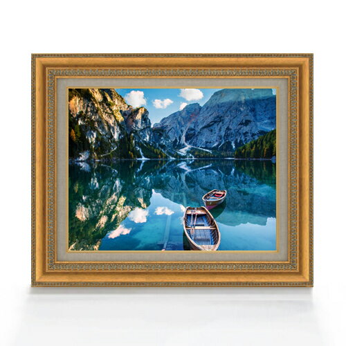 【油絵 直筆仕上げ】パイサヘ湖 F6サイズ 額入り 【キャンバス・アクリル/額入り】 油彩 風景画 オリジ..