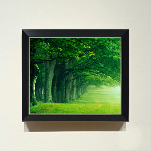 樂天商城 - 【油絵 直筆仕上げ】the green woods F8サイズ 額入り 【アップグレードフレーム】 油彩 風景画 オリジナル絵画リビング 風水画 489×414mm 複製画 送料無料 プレゼント ギフト 開店祝い 開業祝い 退職祝い 新築祝い リビング 玄関 モダン アートフレーム 壁掛け