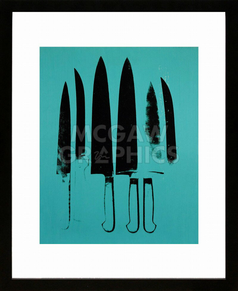 アンディ・ウォーホル「ナイフ,c.1981-82(アクア) Knives, c.1981-82」展示用フック付ポスター ポップアート インテリア アート 絵画インテリア 模様替え 飾る