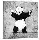バンクシー アートパネル BANKSY Banksy「パンダ ガンズ/Panda With Guns」キャンバスジークレ 絵画 ポスター 絵 バンクシー作品 