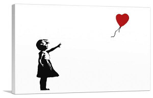 バンクシー アートパネル BANKSY Banksy「ガール ウィズ バルーン/Girl With Balloon」キャンバスジークレ 絵画 ポスター 絵 バンクシー作品 【輸入品】